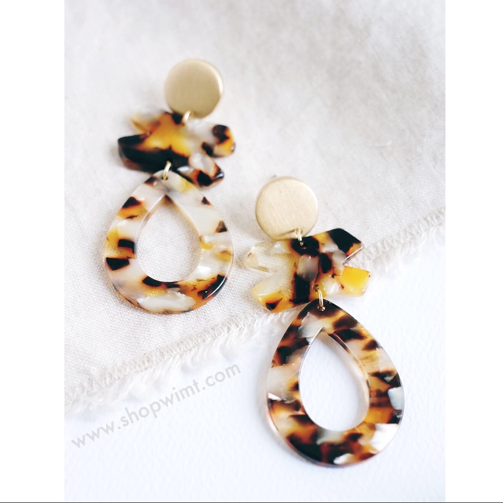HOST PICK  Marquis Resin Drop Earrings - Brown